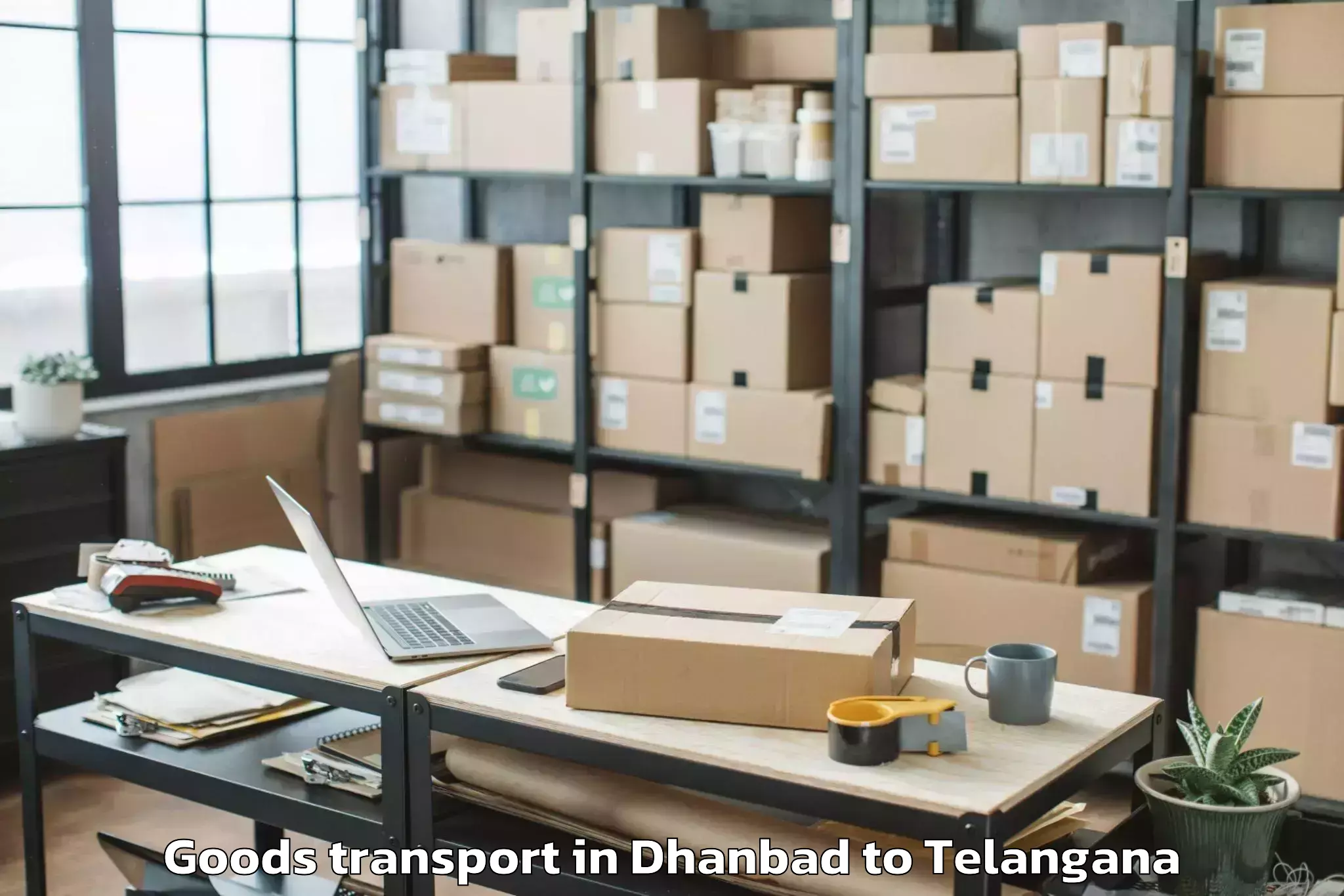 Easy Dhanbad to Musheerabad Goods Transport Booking